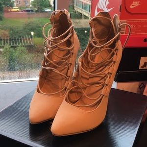 Tan high heels